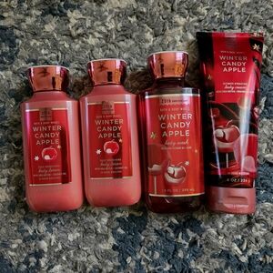 **Lot Of 4** Bath & Body Works Winter Candy Apple Body Set